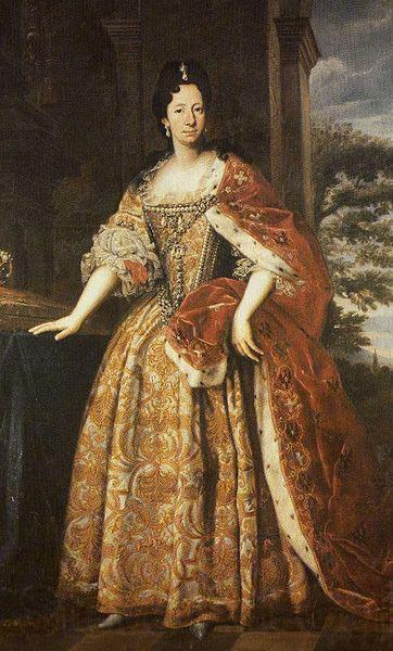 unknow artist Portrait of Anne Marie d'Orleans (1669-1728) while Duchess of Savoy wearing the robes of Savoy and the coronet Germany oil painting art